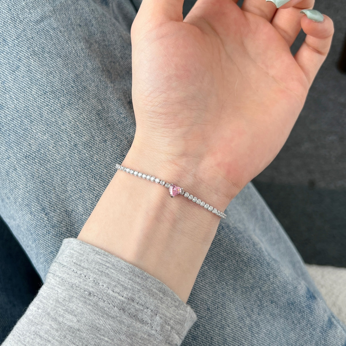 Pembe Kalp Gümüş Kolye – S925