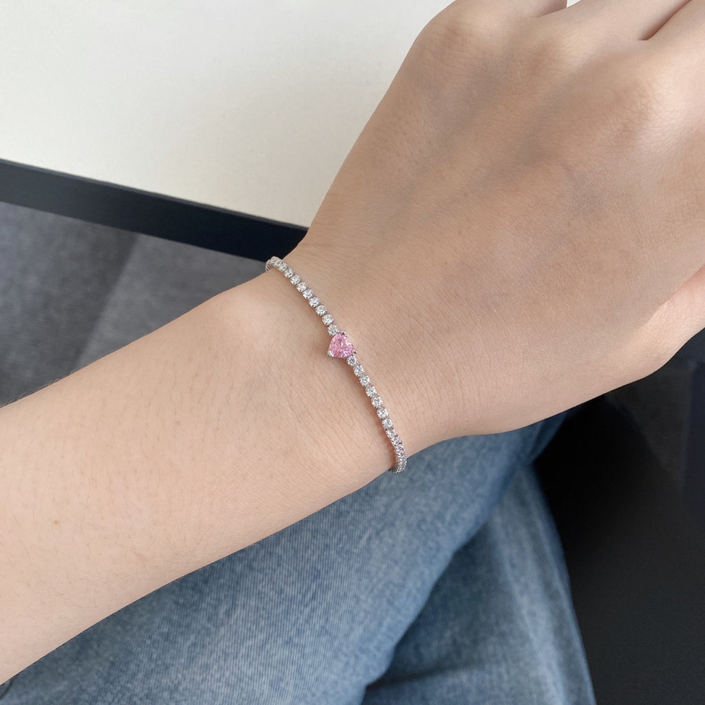 Pembe Kalp Gümüş Kolye – S925