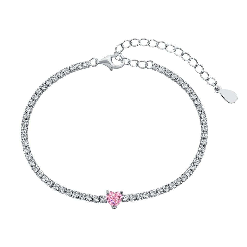 Pembe Kalp Gümüş Kolye – S925