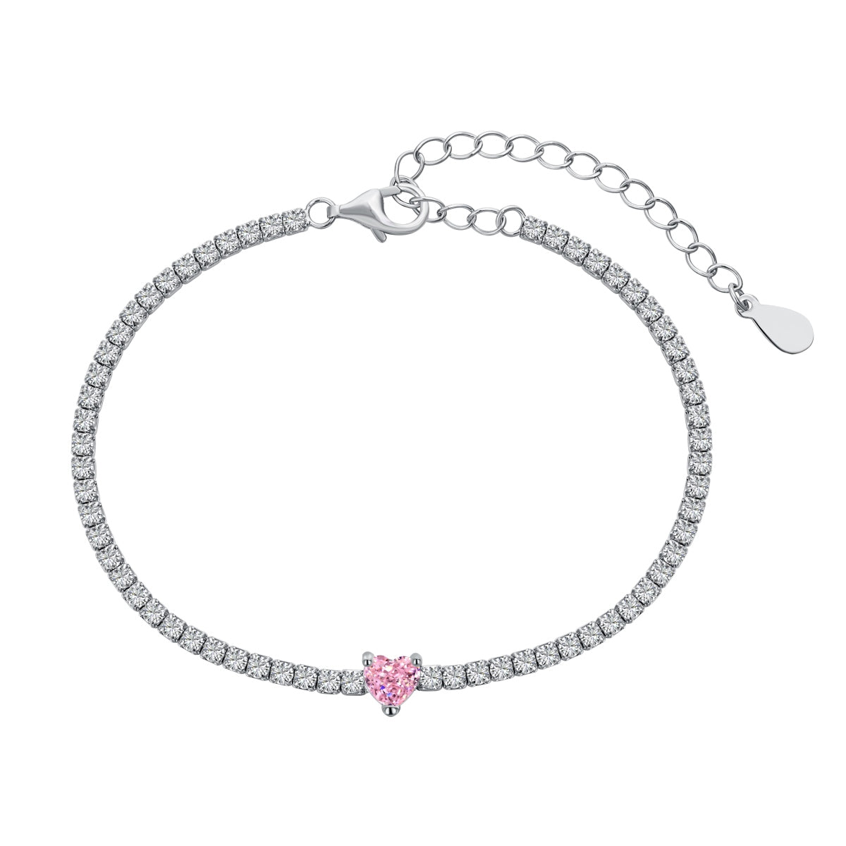 Pembe Kalp Gümüş Kolye – S925