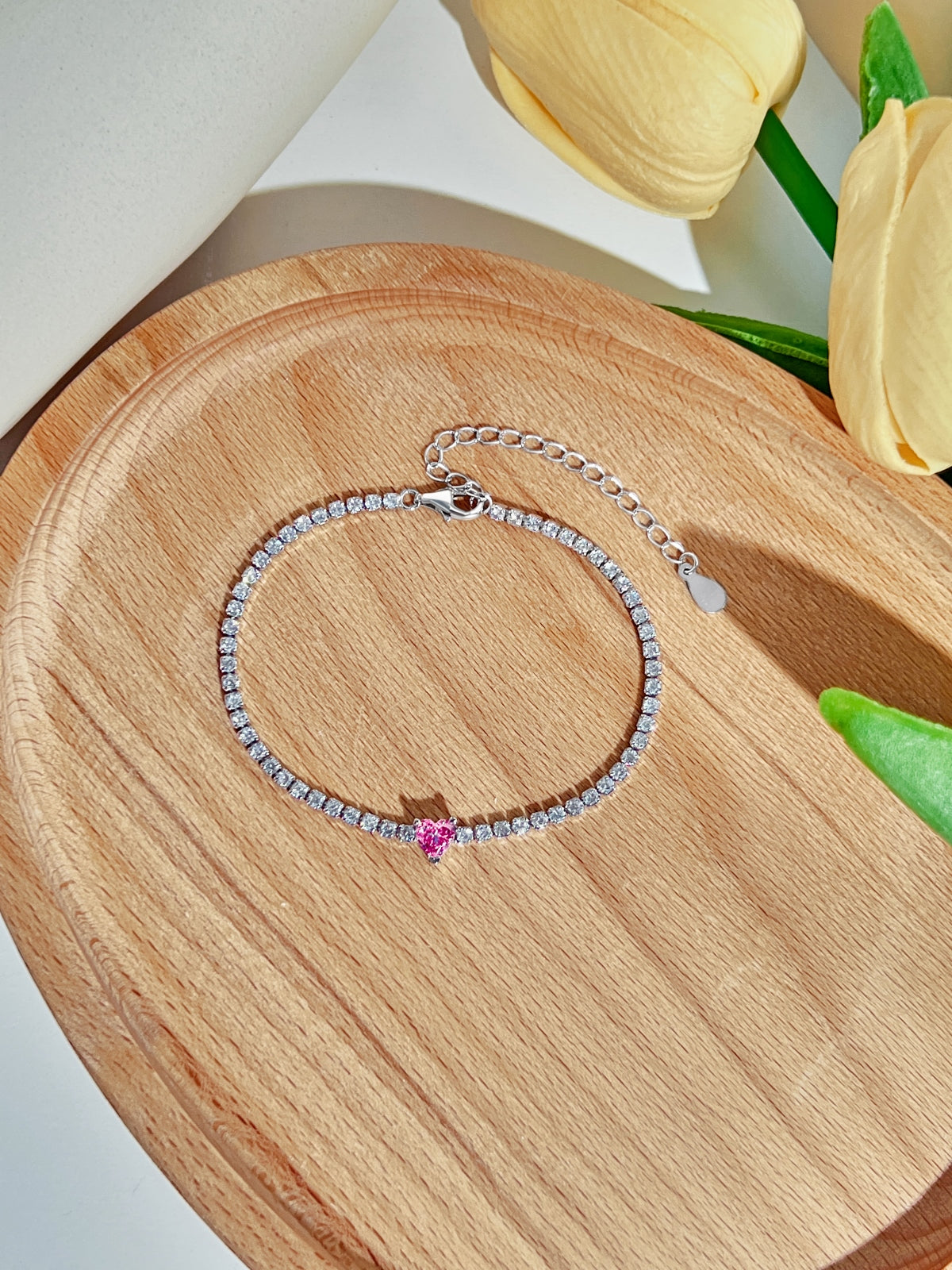 Pembe Kalp Gümüş Kolye – S925