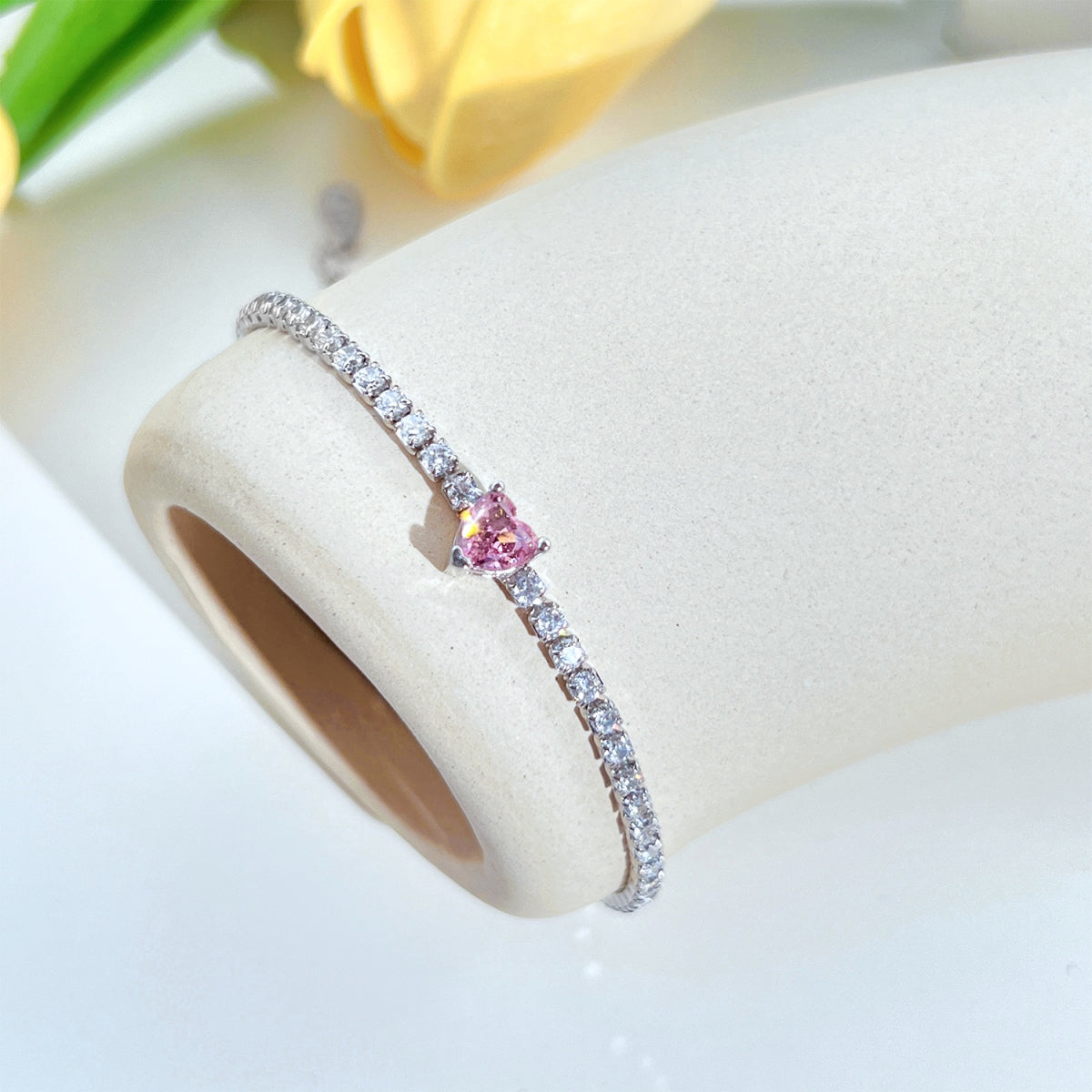 Pembe Kalp Gümüş Kolye – S925